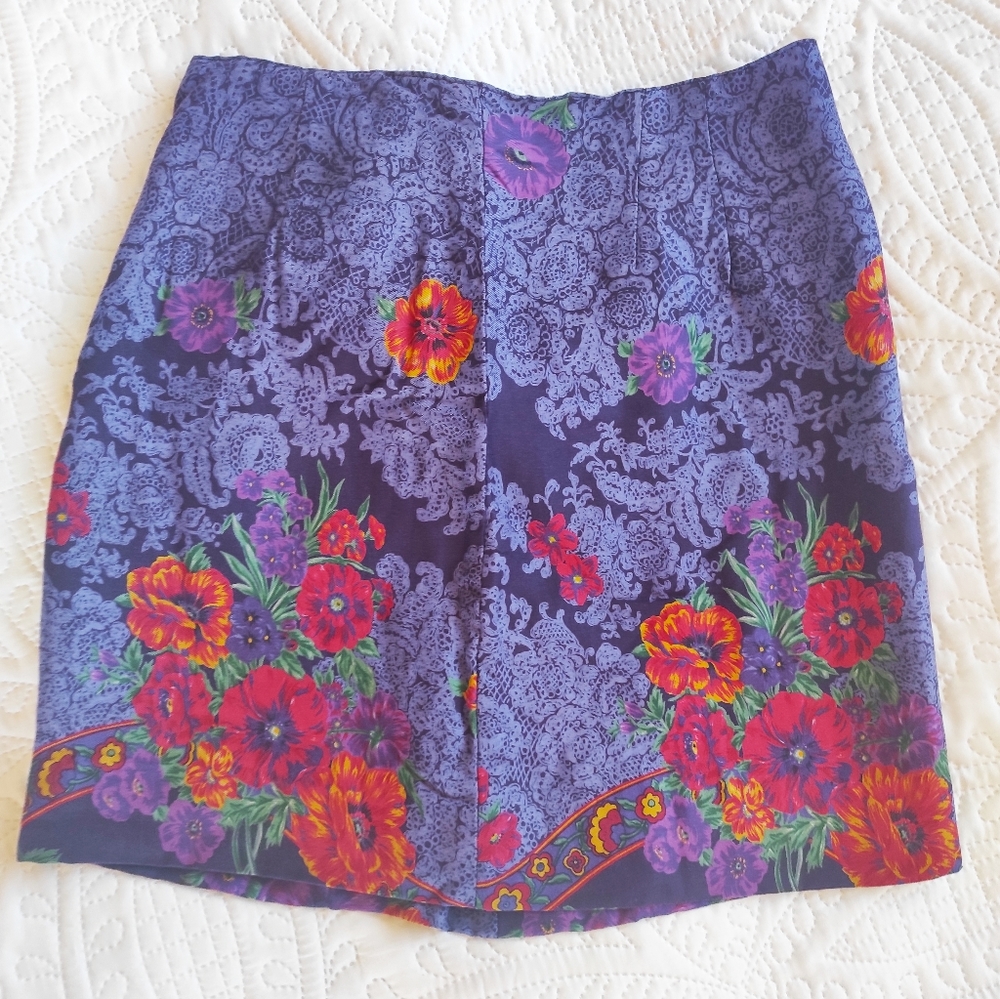 Purple Skirt with red flowers